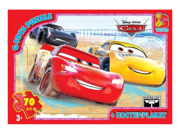 Пазлы картонные Тачки, 70 элементов, G-Toys