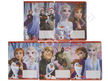 Зошит 12 аркушів, Клітка Frozen Холодне серце, Ціна за упаковку 25 шт,