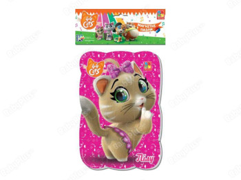 Пазлы на магните А5 44 Кота, 12 элементов А5, Vladi Toys