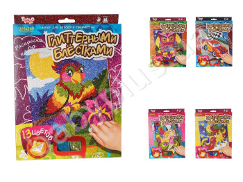Набор для творчества Раскраска глитером мини, Danko Toys