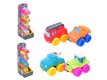 Набор машинок PL2812-OTB, мягкие, 6,5 см, 4 шт, Infunbebe