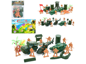 Игровой набор солдат с техникой 6288-M8; 3 вида; (цена за 1 набор)