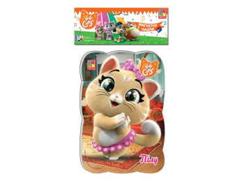 Пазлы на магните А5 44 Кота, Пилу в городе, Vladi Toys