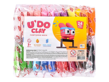 Повітряна маса для творчості U'DO Clay, 24 брикети, 1х10гр., Strateg