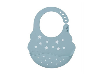 Нагрудник м'який з регульованою застібкою синій Зірочки. BabyOno 829-05