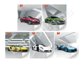 Зошит 18 арк. клітинка Люкс Автомобіль (ціна за упаковку 20 шт.) 5к.