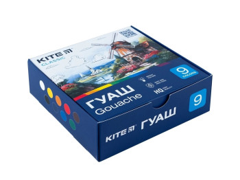 Гуашь Classic 9 цветов, 20 мл, Kite