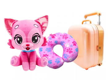 Мягкая игрушка Rosie с чемоданом и подушкой
