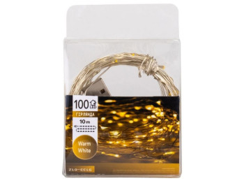 Гирлянда Роса 100LED желтая от USB 10м, 9133-012
