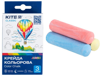 Мел цветной Jumbo Classic 3 цвета, Kite