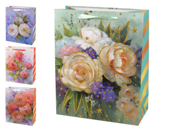 Пакет подарочный бумажный S Flowers 18х23х10 см, R94979-S