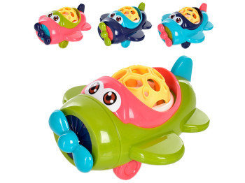Игрушка погремушка самолет Funny Baby Toys, 14 см, трескающий при движении, микс видов