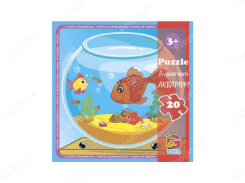 Пазлы картонные Аквариум, 20 элементов, G-Toys