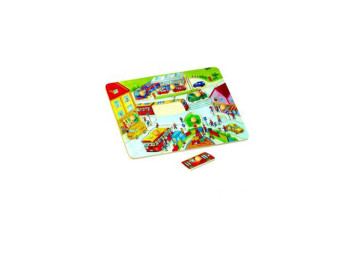 Дерев'яна іграшка вкладиш Місто. Hongji Toys HJ98189A