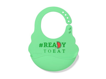 Нагрудник м'який з регульованою застібкою салатовий Кавун. BabyOno 829-02