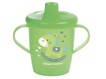 Кружка непроливайка 250 мл - Toys зелена. Canpol Babies 31/200_gre