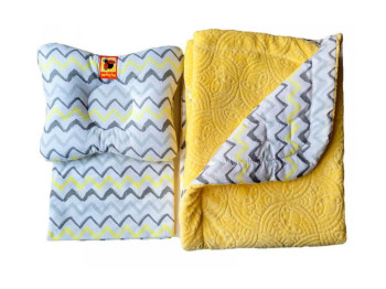 Текстильний набір Сонечко жовте Bed Set Newborn, подушка, ковдра, простирадло, Macik