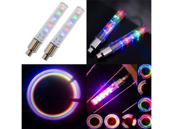 Світлодіодні ковпачки для коліс 2шт, на батарейках 3шт LR1130, 5led 9,5см