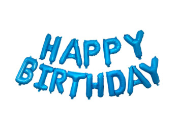 Набір фольгованих повітряних кульок синіх Happy Birthday. MegaZayka 2001