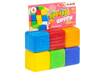 Кубики Изучай цифры 6 шт, BAMSIC