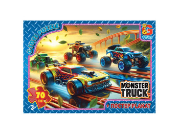 Пазлы картонные Monster Truck, 70 элементов, G-Toys MT184