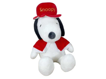 М'яка іграшка плюшева Snoopy, 40 см, у кепці та шарфику, для сюжетних ігор