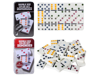 Доміно Double Six Color Dot у металевій коробці. 501070