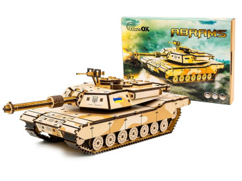 Деревянный 3D конструктор ABRAMS, 187 деталей, PuzzleOk Puz-00939