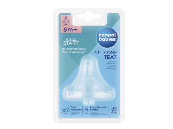 Соска силіконова до пляшечок з широким отвором EasyStart 3-х позиційна 1 шт.. Canpol Babies 21/724
