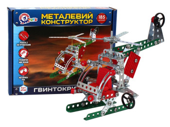 Конструктор металевий Вертоліт, 19×18,7×3,5 см, 185 деталей, Технок