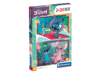 Пазлы 2х20 элементов, Необычный герой с подружкой, Clementoni 24809
