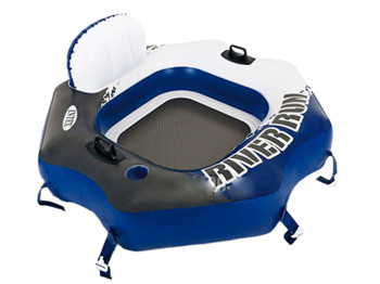 Надувное кресло Intex 58854 River Run Connect, ПВХ, с подстаканником, спинкой, сеткой, 130×126см