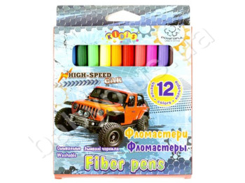 Набір фломастерів 12 кольорів, HIGH SPEED, KIDIS 13314