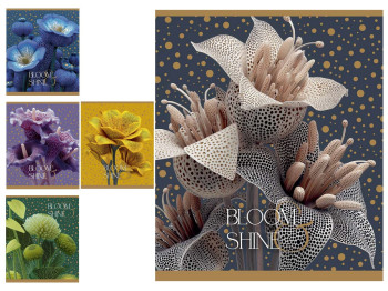 Зошит загальний у клітинку Школярик Magic Flowers, 60 аркушів, мікс видів, ціна за 1 шт