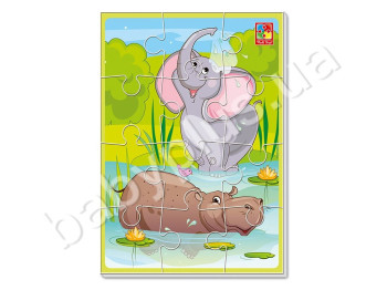 Мягкие пазлы Банный день А5, 12 элементов, Vladi Toys