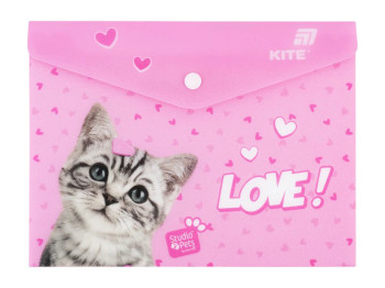 Папка на кнопке Kite Studio Pets SP25-245, формат A5, полипропилен, Kite