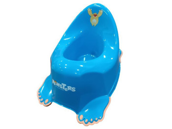 Горшок Монстрики з протиковзною гумою блакитний. Tega Baby MN-001-126