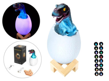 Светильник детский LED 3D Динозавр EL-543-12, 16 цветов подсветки, USB
