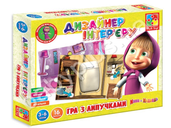Игра с липучками Дизайнер Интерьера, Маша и Медведь, Vladi Toys