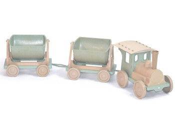 Поезд-конструктор с 2 прицепами, 110×25×25 см, движущиеся элементы, Doloni Toys