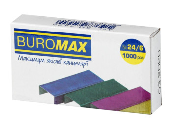 Скоби металеві кольорові №24/6 для степлера