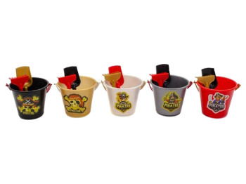 Песочный набор с ведерком Веселый Роджер 5050, 16 см, лопатка и грабли, Maximus