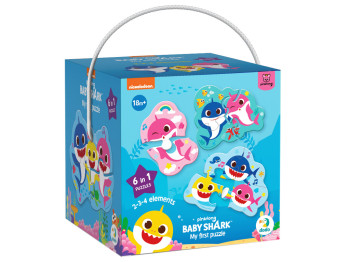 Пазлы детские Baby Shark, 12 см, 2-3-4 элемента, DoDo