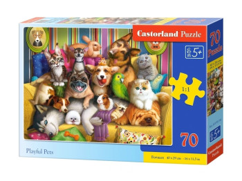 Пазли Грайливі тваринки, 70 елементів, Castorland B-070176