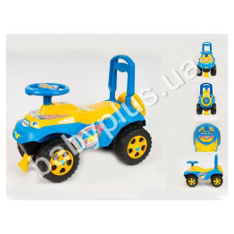 Толокар Автошка музыкальный. TM Doloni Toys 013117-25. ЖЕЛТО-ГОЛУБОЙ. Расказывает ПДД и поет на укр.