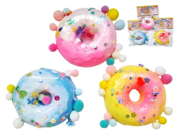 Игрушка антистресс Squishy пончик 10 см, мягкий и тянущийся, с шариками, микс видов (цена за 1шт)