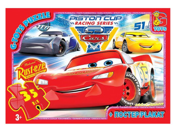 Пазлы картонные Тачки, 35 элементов, G-Toys