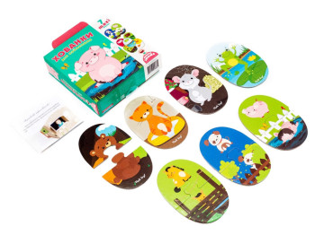 Пазлы - двойняшки, Прятки, 14 элементов Vladi Toys