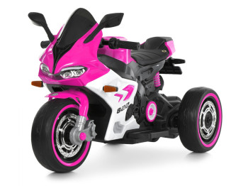 Електромотоцикл триколісний Bambi Racer M 6307EL-8, 2х25W, 1х12V/10AH, MP3, TF, USB, світло, рожевий