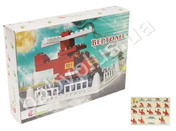 Конструктор Вертолет. TM Doloni Toys 013888-15. 56 детали. В картонной коробке.